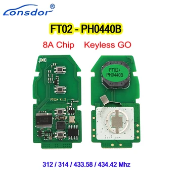 1/2PCS Lonsdor FT02 PH0440B עדכון גרסה של FT11-H0410C 312/314/433.58/434.42 Mhz להחלפה 8A צ ' יפ טויוטה RAV4 אבלון