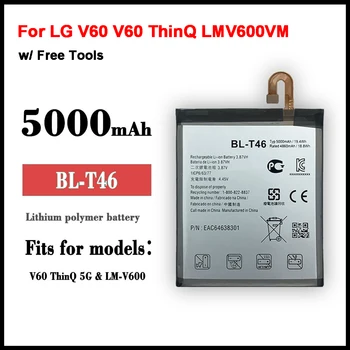 100% מקוריים 5000mAh BL-T46 BL T46 סוללה עבור LG V60 V60 ThinQ LMV600VM V600VM V600QM5 טלפון סוללות עם מספר מעקב