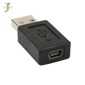 100pcs/lot שחור USB 2.0 סוג זכר מיני 5pin USB נקבה מתאם הרחבת מתאם שחור על שולחן העבודה במחשב
