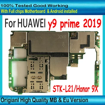 128GB עבור HUAWEI Y9 ראש 2019 STK-מ '21 לוח אם לוח האם ב-100% נבדק על HUAWEI Y9 ראש 2019 Mainboard 64GB מלא צ' יפס