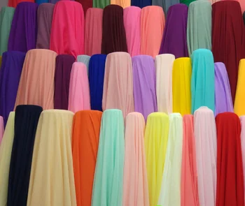150cm הקיץ ססגוניות פוליאסטר שיפון בד רך עבור נשים צעיפים, חצאיות, בגדים, בדים DIY