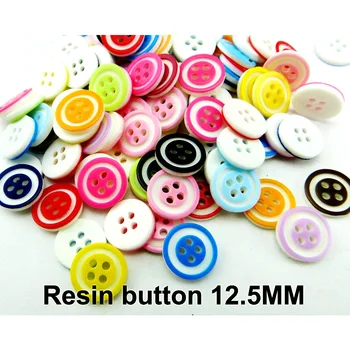 150PCS צבע הטבעת שרף הכפתורים 4 חור דקורטיביים מעיל בגדים בתפירה אביזר כפתור החולצה R-107x