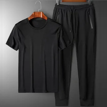 2 יח ' /סטים חולצת הריצה של הגברים ספורט ריצה מכנסי ספורט החליפה את התפאורות שמלות לגברים