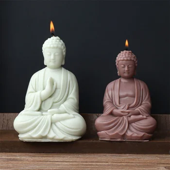 3d בודהה סיליקון נר עובש עבור Diy בבית ריחניים נרות שעווה שרף גבס מלאכות בעבודת יד סבונים, מה שהופך את הבודהיזם קישוט