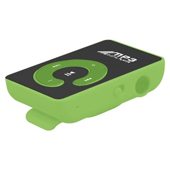 3X מיני המראה קליפ USB דיגיטלי נגן מוזיקה Mp3 תמיכה 8GB SD TF כרטיס ירוק
