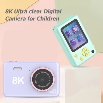 8K מיני מצלמה דיגיטלית צילום כפול עדשה 8MP UHD SLR מצלמה דיגיטלית 2.4 אינץ IPS מסך מופעל על סוללה טעינת USB עם שרוך