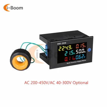 AC 200-450V 40-300V דיגיטלי מודד מתח הנוכחי בוחן אנרגיה חשמלית גורם כוח רב תכליתי צג דיגיטלי מד