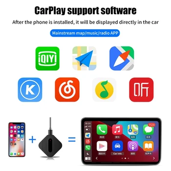 Carplay AI תיבת USB Plug And Play מכונית ממולכדת Carplay אלחוטית Carplay מערכת Linux מהיר להתחבר מיני חכם AI תיבת