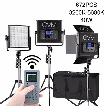 GVM 672S להגדיר ערכת וידאו אור לצילום Led תאורה צילום תאורה סטודיו צילום תמונות תאורה מנורת לדים
