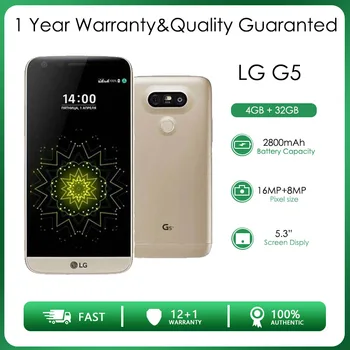 LG G5 H850 שופץ סמארטפון 4GB RAM 32GB LTE 4G מעבד Quad-core מצלמה אחורית 16MP 5.3