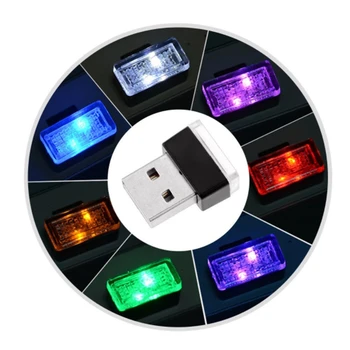 Mini USB LED רכב אור אוטומטי האווירה אור ניאון Plug And Play קישוט הסביבה מנורת רכב האורות הפנימיים המכונית-סטיילינג