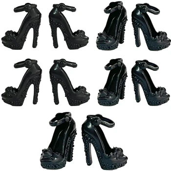 NK רשמי 5 זוגות שחור סנדלי אופנה נעלי עקב, נעליים חדשות בשביל Baebie בגדי בובה שמלה אביזרים לילדים צעצועים מתנה