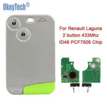 Okeytech 433 MHz ID46 PCF7947 צ ' יפ 2 כפתור מרחוק כרטיס חכם מפתח הרכב עבור רנו לגונה עם נימול מפתח להב