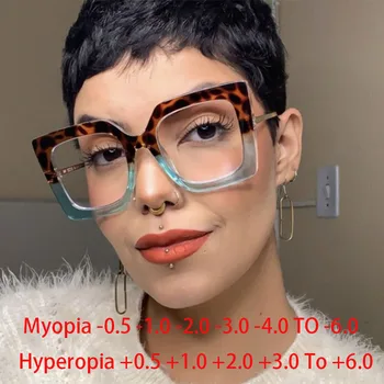 Oversizez מסגרת ברורה עדשת המשקפיים קוצר ראייה חנון משקפיים תואר -0.5 -1.0 -2.0 כדי -6.0, כיכר רוחק ראייה +0.5 +6.0