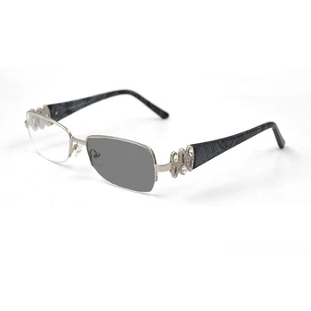 Photochromic משקפי קריאה, זכוכית מגדלת עבור נשים Presbyopic משקפי שמש Semirim עיצוב היהלום נראה ליד משקפיים +1.0~+4.0 N5
