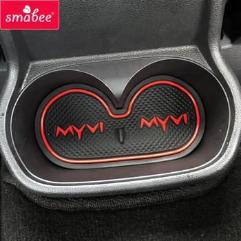 smabee השער חריץ מחצלות על Perodua Myvi 2018 MYVI החלקה מחצלת הפנים אביזרים הדלת משטח מחזיק כוסות 13pc אדום לבן שחור