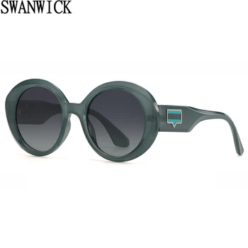 Swanwick מקוטב משקפי שמש עגולים גדולים מסגרת UV400 TR90 נשית אופנה משקפי שמש לנשים ורוד אפור קיץ סגנון 2023