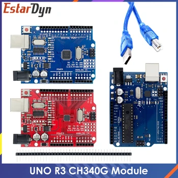 UNO R3 CH340G+MEGA328P SMD שבב 16Mhz עבור Arduino UNO R3 פיתוח המנהלים כבל USB ATEGA328P סט אחד