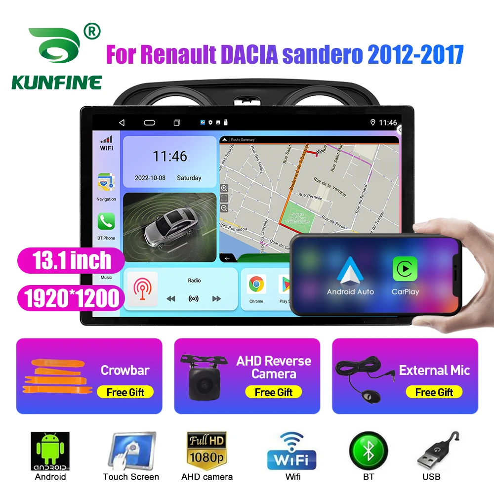 13.1 אינץ רדיו במכונית עבור רנו DACIA sandero 12-17 לרכב DVD ניווט GPS סטריאו Carplay 2 Din מרכז מולטימדיה אנדרואיד אוטומטי . ' - ' . 0