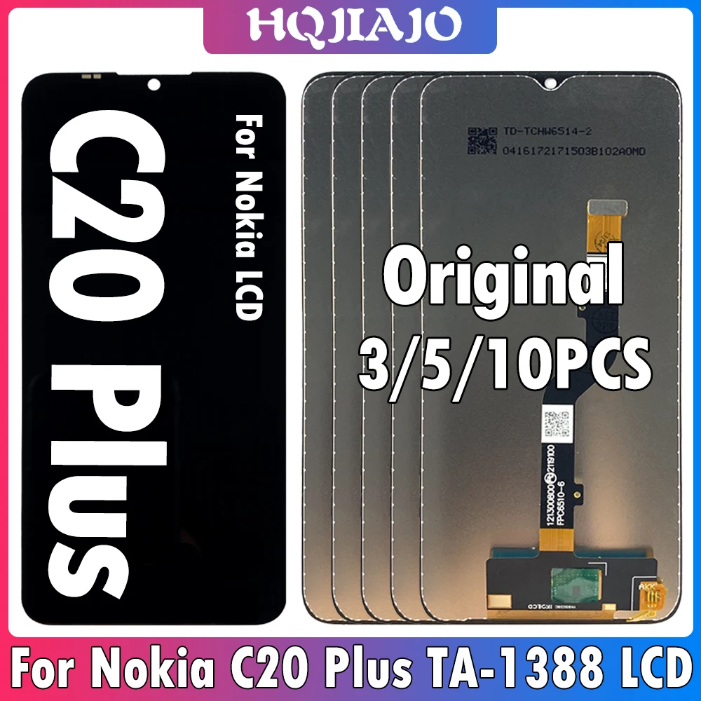3/5/10PCS המקורי עבור Nokia C20 פלוס תצוגת LCD עם מסך מגע דיגיטלית הרכבה עבור נוקיה ת 