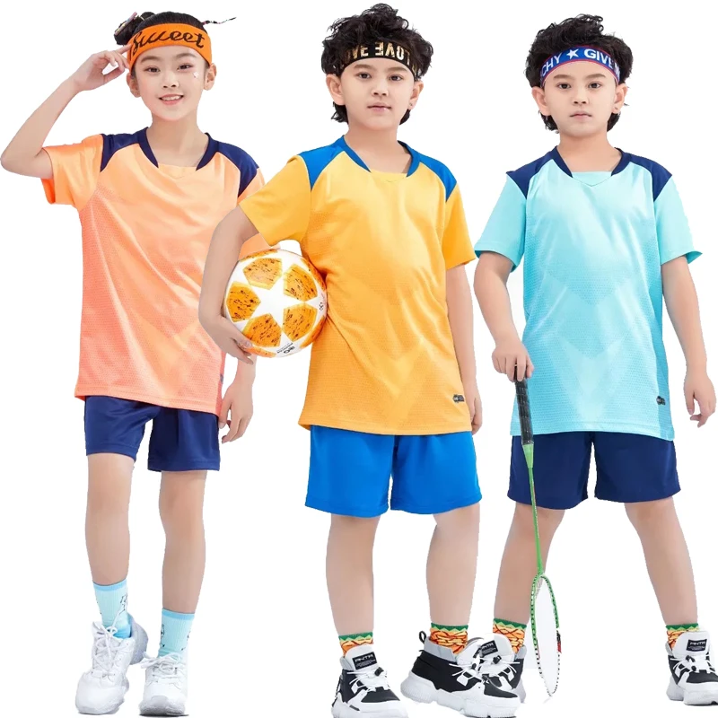 ילדים כדורגל ג ' רזי קובע ילדים בנים ובנות כדורגל ערכות מדים 2021 חדש Futbol אימון חולצות החליפה ספורטוויר DIY מותאם אישית . ' - ' . 0