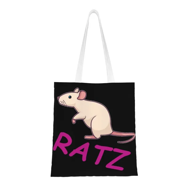 מיחזור איור Ratz העכבר שקית קניות, נשים הכתף בד תיק רחיץ מכולת קניות שקיות . ' - ' . 0