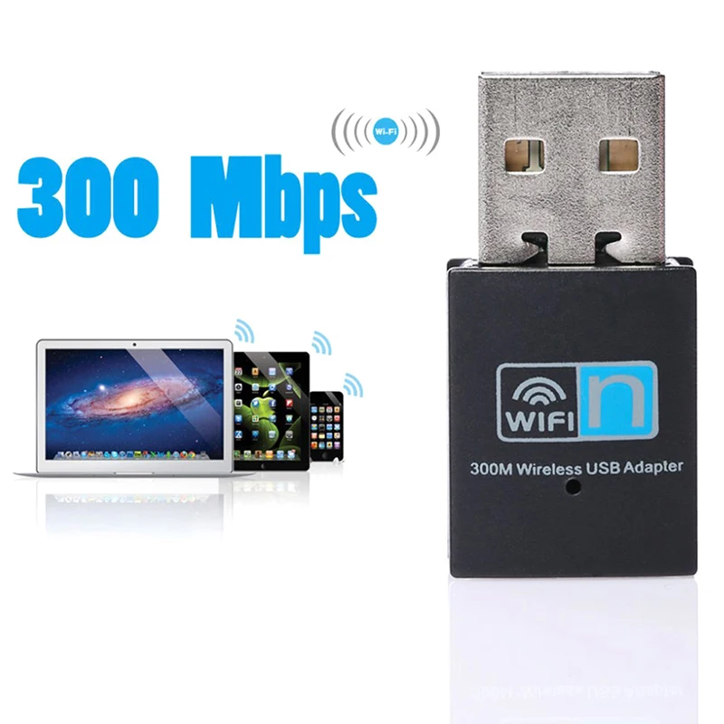 Usb Mini Wireless כרטיס רשת USB 2.0 מתאם WiFi 300 2.4 GHz אנטנת WiFi RTL8192 Dual Band 802.11 b/n/g אלחוטית מיני . ' - ' . 0