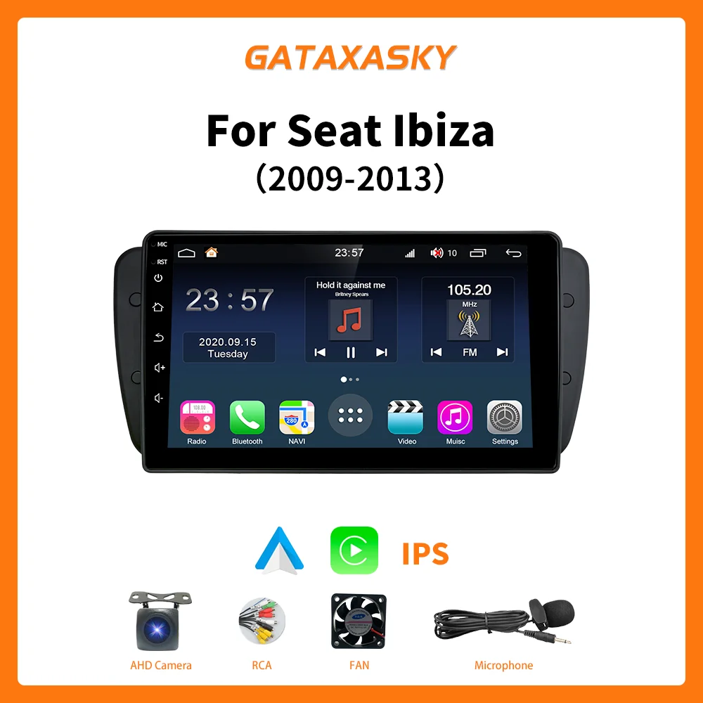 GATAXASKY אנדרואיד הרדיו ברכב על מושב איביזה 6ג ' י 2009 2010 2012 2013 MK4 FR ניווט GPS מסך שמע מולטימדיה WIFI שחקן . ' - ' . 0