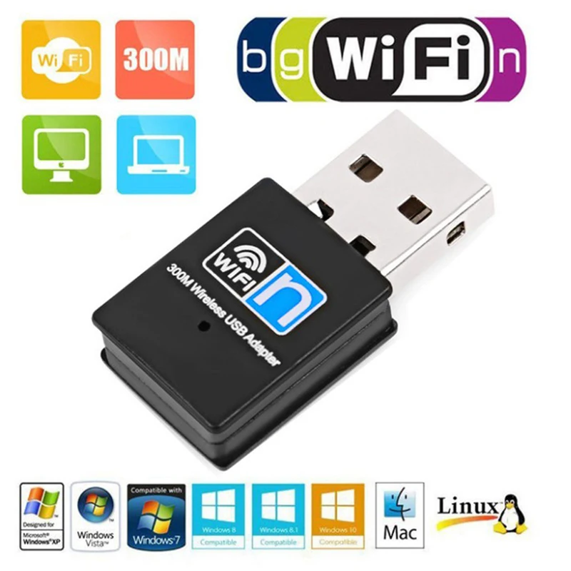 Usb Mini Wireless כרטיס רשת USB 2.0 מתאם WiFi 300 2.4 GHz אנטנת WiFi RTL8192 Dual Band 802.11 b/n/g אלחוטית מיני . ' - ' . 3