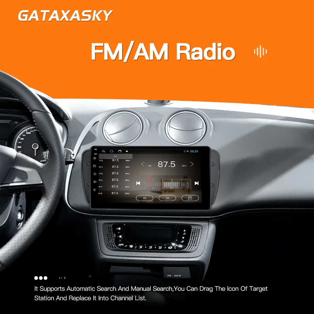 GATAXASKY אנדרואיד הרדיו ברכב על מושב איביזה 6ג ' י 2009 2010 2012 2013 MK4 FR ניווט GPS מסך שמע מולטימדיה WIFI שחקן . ' - ' . 4