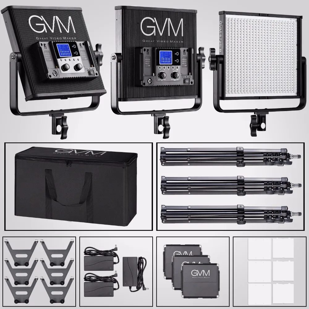 GVM 672S להגדיר ערכת וידאו אור לצילום Led תאורה צילום תאורה סטודיו צילום תמונות תאורה מנורת לדים . ' - ' . 5