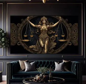 אלגנטי הגברת הצדק Diy 5D יהלום ציור בשחור-זהב סמל של חוק ומשפט מלא תרגיל לחצות סטיץ עיצוב הבית