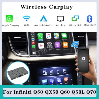 אלחוטית Apple Carplay Box Android Auto מפענח אינפיניטי Q50 QX50 Q60 Q50L QX60 Q70 2015-2019