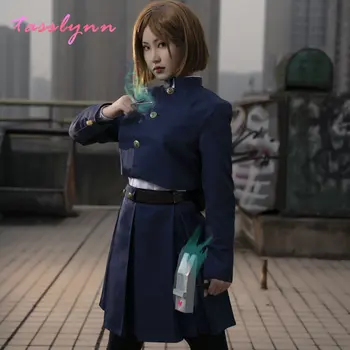 אנימה Jujutsu Kaisen Kugisaki Nobara Cosplay תלבושות נשים תלבושות מפוארות החליפה העליון חצאית מעיל ליל כל הקדושים ילדה מדים