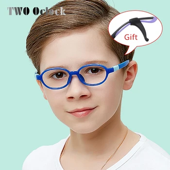 גמיש אליפסה משקפיים ילדים נגד אור כחול משקפיים ילדים קטנים אנטי להחליק קוצר ראייה מרשם אופטי מסגרת למשקפיים לא Diopter