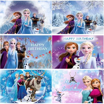 דיסני קפוא אלסה, אנה הנסיכה רקע ילדים ילדת יום ההולדת רקע מלכת השלג בחורף קרח מקלחת תינוק תמונת באנר