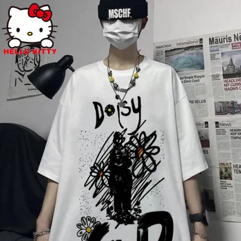 הלו קיטי Kulomi Y2k בגדים אופנה קוריאנית חולצת טי G-Dragon אותו כותנה קצר שרוול חולצת כמה הקיץ היפ הופ חולצות טי