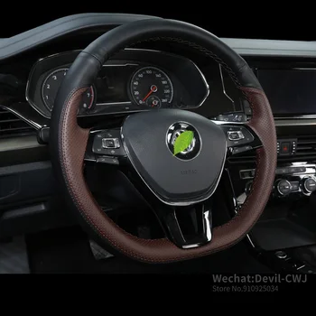 המכונית כיסוי גלגל הגה עבור פולקסווגן פאסאט 2019 2020 באיכות גבוהה diy עור מותאמות אישית ותפורים ביד אביזרי רכב