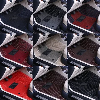 המכונית מחצלות עבור פיג ' ו 2008 2020 מותאם אישית אוטומטי פנים אביזרי סטיילינג שטיחים מעור מול & צד אחורי הרגל רפידות השטיח