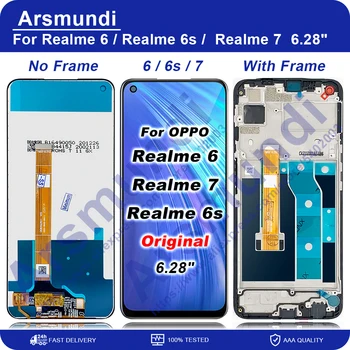 המקורי על Realme 6 6 7 תצוגת LCD מסך מסגרת לוח מגע דיגיטלית עבור Realme7 מכלול תצוגה 6.5