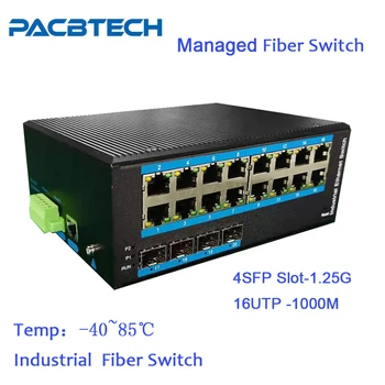 הצליח תעשייתי מתג 16port פו L2 Ethernet כדי 4G SFP חריצים IP40 מוקשה din rail רוחב פס 106Gbps תעשייתי Fibe מתג