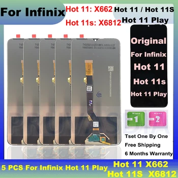 הרבה 5 יח המקורי עבור Infinix חם 11 X662 תצוגת LCD עם מסך מגע עבור Infinix חם 11S LCD מחליף Infinix חם ב-11 משחקים