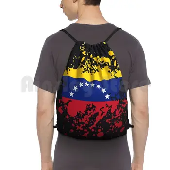 ונצואלה דגל הדיו מתיז תרמיל שרוך תיק רכיבה כושר טיפוס תיק ונצואלה דגל הדיו מתיז פטריוטי מגניב