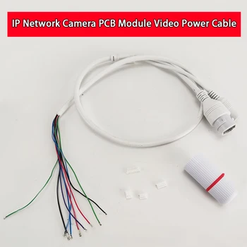 חדש מצלמות במעגל סגור, IP רשת WiFi מצלמה HD PCB מודול וידאו כבל חשמל כבל RJ45 נקבה & DC זכר לבן