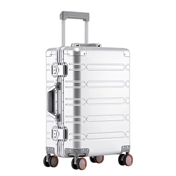 כל-אלומיניום סגסוגת מגנזיום נסיעות המזוודה עסק של גברים מתגלגל מזוודות על גלגלים טרולי מזוודות מזוודות בקתה המזוודה