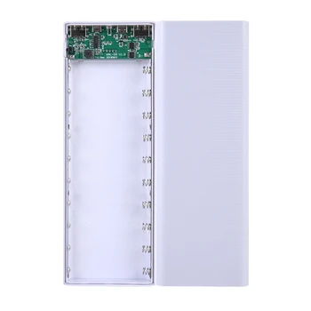 להסרה תצוגת LCD כפולה USB 10x18650 מקרה סוללה כוח הבנק מעטפת חיצונית קופסת ללא סוללה טעינה אלחוטית Dropship