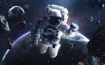 לחלל אסטרונאוט spacewalking כוכבים זוהרים אסטרואידים מדע רקע ויניל בד המחשב הדפסה קיר רקע