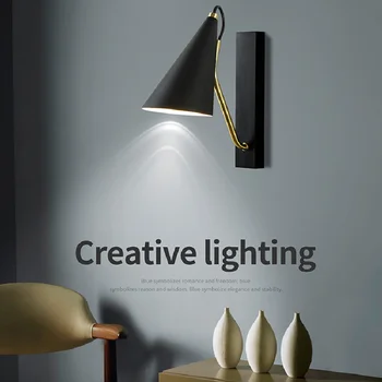 מודרני יצירתי LED מנורות קיר פנימי בבית קישוט מעצב השינה ליד המיטה לקיר אורות E27 פמוט קיר תאורה