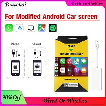 מכירה חמה Pentohoi USB אלחוטי CarPlay Dongle קווי אנדרואיד אוטומטי אל תיבת Mirrorlink מולטימדיה לרכב נגן Bluetooth התחבר אוטומטית