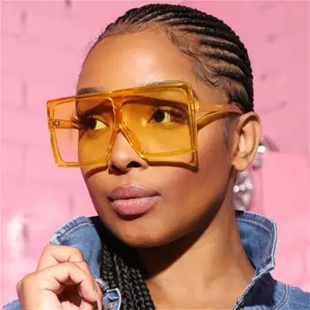 ממתקים ריבוע צהוב משקפי שמש וינטג מנופחים גוונים גדול מסגרת משקפי שמש לגברים נשים קיץ רטרו נהיגה משקפיים UV400